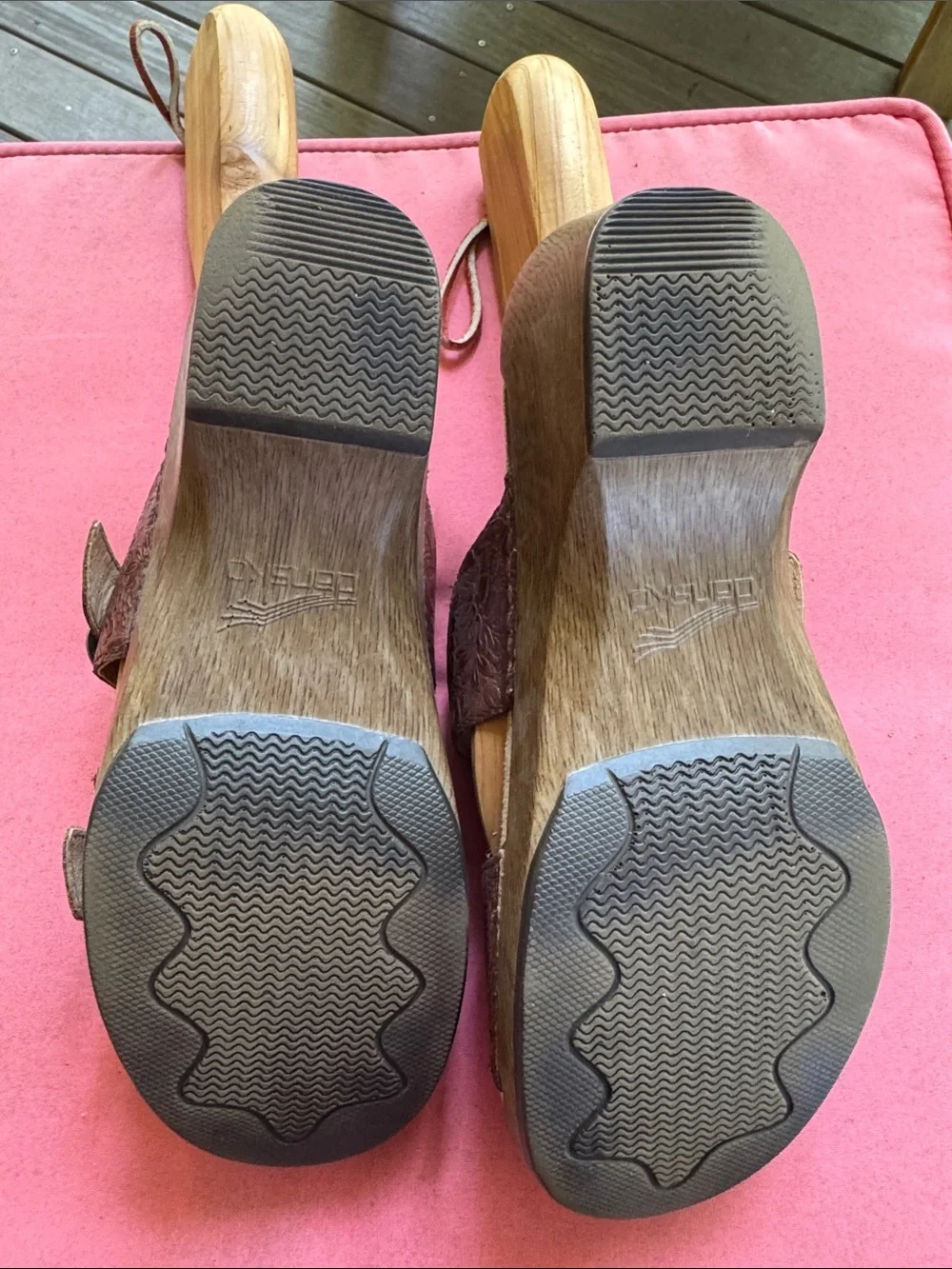 Dansko Brown Tooled Leather Sandals size 39